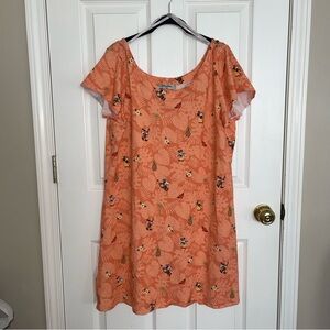 Disney Parks Tommy Bahama Dress Womens XL Orange Tropical Mickey Minnie Floral